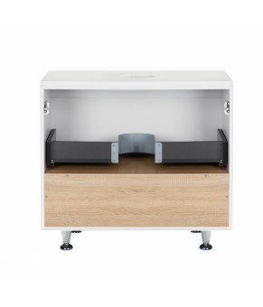 Тумба напольная Qtap Robin 800х616х437 White/Whitish oak со столешницей QT1380TNН8001WWO