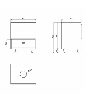 Тумба напольная Qtap Robin 600х616х437 Graphite/Whitish oak со столешницей QT1380TNН6002GWO