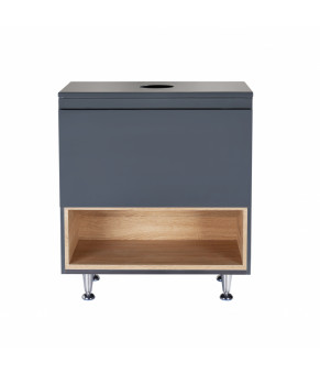 Тумба напольная Qtap Robin 600х616х437 Graphite/Whitish oak со столешницей QT1380TNН6002GWO