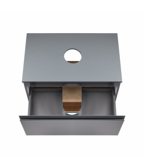 Тумба напольная Qtap Robin 600х616х437 Graphite/Whitish oak со столешницей QT1380TNН6002GWO