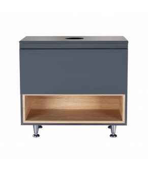 Тумба напольная Qtap Robin 700х616х437 Graphite/Whitish oak со столешницей QT1380TNН7002GWO