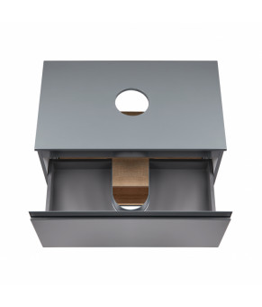Тумба напольная Qtap Robin 700х616х437 Graphite/Whitish oak со столешницей QT1380TNН7002GWO