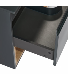 Тумба напольная Qtap Robin 700х616х437 Graphite/Whitish oak со столешницей QT1380TNН7002GWO