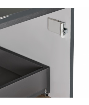 Тумба напольная Qtap Robin 700х616х437 Graphite/Whitish oak со столешницей QT1380TNН7002GWO
