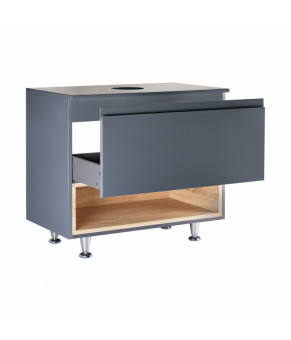Тумба напольная Qtap Robin 800х616х437 Graphite/Whitish oak со столешницей QT1380TNН8002GWO