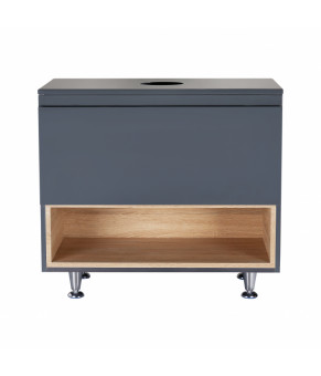 Тумба напольная Qtap Robin 800х616х437 Graphite/Whitish oak со столешницей QT1380TNН8002GWO