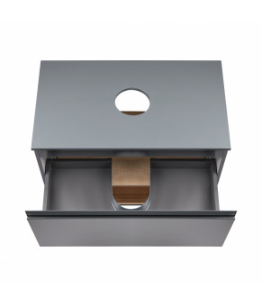 Тумба напольная Qtap Robin 800х616х437 Graphite/Whitish oak со столешницей QT1380TNН8002GWO