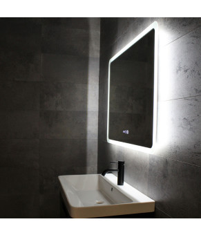 Зеркало Dusel LED DE-M3011 75х100 см Сенсорное включение+подогрев+часы/темп 630116