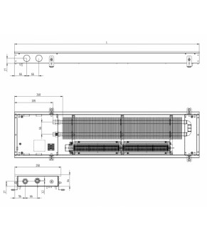 Внутрішньопідлоговий конвектор Carrera MV 65 Inox 25х175 см