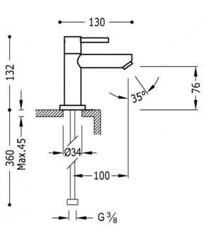 Cмеситель для раковины TRES LEX 162503