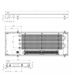 Внутрипольный конвектор Carrera CV2 65 Inox 38х200 см решетка цветная