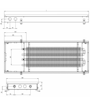 Внутрипольный конвектор Carrera C2 90 Alum 38х125 см WR