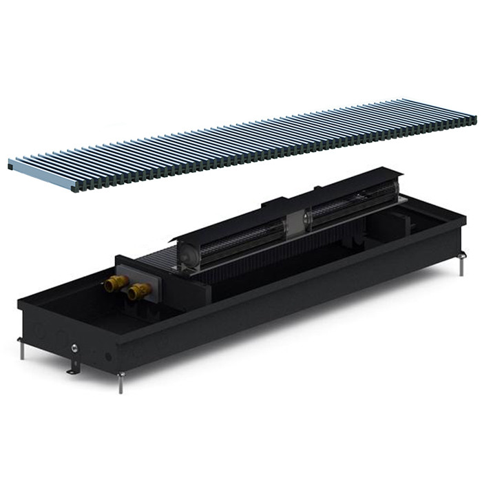 Внутрішньопідлоговий конвектор Carrera CV 90 Black 25х125 см Hi-Tech