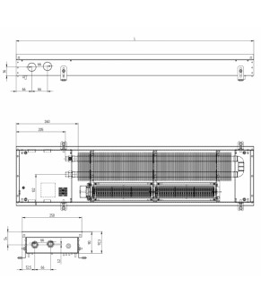 Внутрипольный конвектор Carrera SV 90 Inox 25х225 см