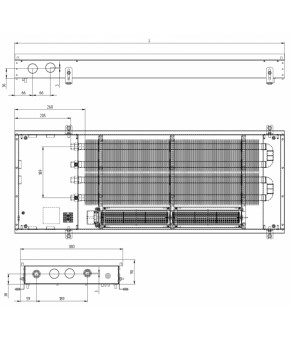 Внутрипольный конвектор Carrera SV2 90 Alum 38х225 см WR