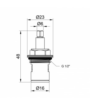 Кран-букса Lidz (BRA) 53 01 022 01 керамика 1/2"