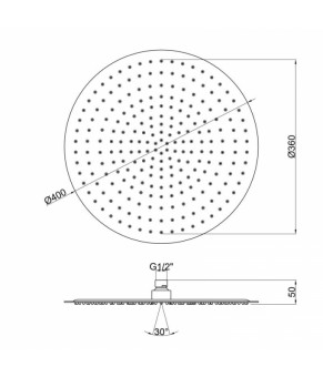 Лейка для верхнего душа Lidz (CRM) 51 10 103 40, Ø40 см