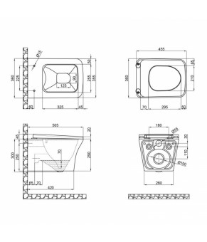 Унитаз подвесной Qtap Gemini безободковый с сиденьем Soft-close QT25332614EW