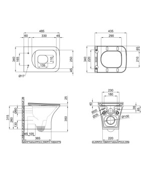 Унитаз подвесной Qtap Presto безободковый с сиденьем Soft-close QT24332615EW