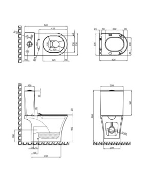 Унитаз-компакт Qtap Presto Rimless Soft-close белый (QT24221217AW)
