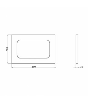 Панель для прямоугольной ванны боковая Lidz Panel R 70 70 см