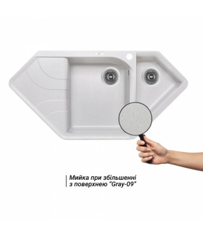 Кухонная мойка с дополнительной чашей Lidz 1000x500/225 GRA-09 (LIDZGRA091000500225)