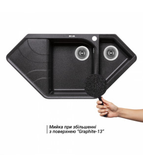 Кухонная мойка с дополнительной чашей Lidz 1000x500/225 GRF-13 (LIDZGRF131000500225)