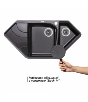 Кухонная мойка с дополнительной чашей Lidz 1000x500/225 BLM-14 (LIDZBLM141000500225)