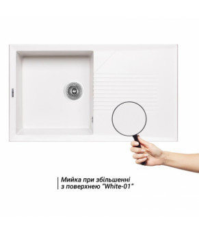 Кухонная мойка Lidz 860х500/240 WHI-01 (LIDZWHI01860500240)