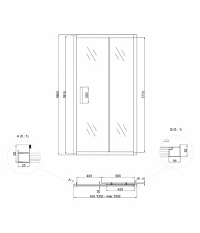 Душевая дверь в нишу Lidz Zycie SD100x185.CRM.TR, стекло прозрачное 5 мм