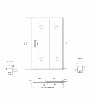 Душевая дверь в нишу Lidz Zycie SD120x185.CRM.TR, стекло прозрачное 5 мм