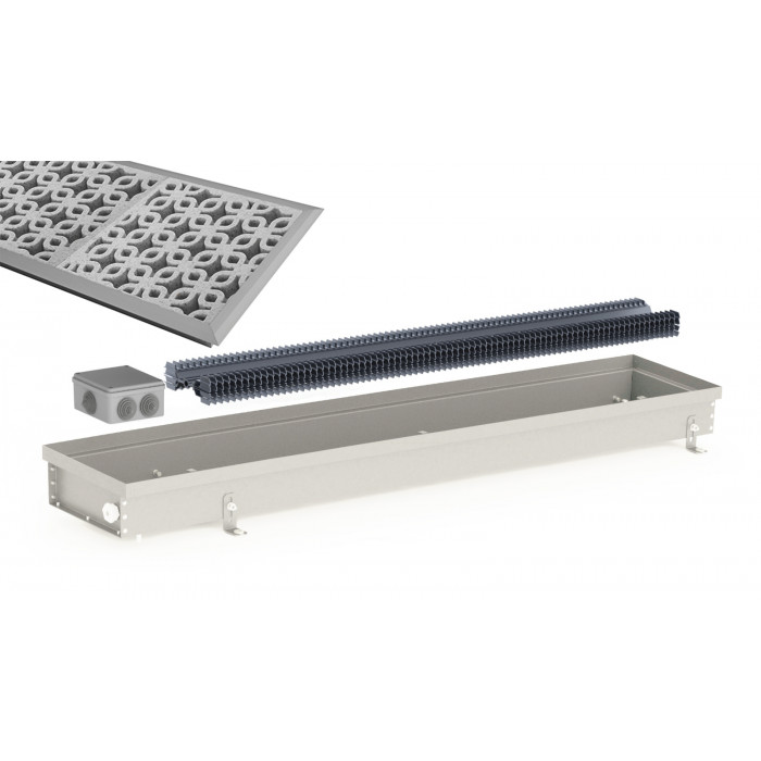 Внутрішньопідлоговий електричний конвектор Carrera SE 90 Inox 23х225 см