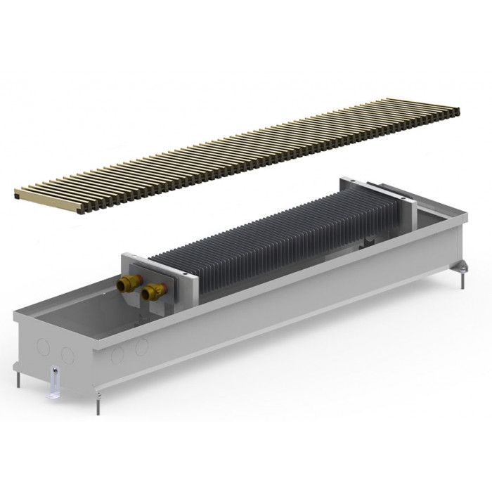 Внутрішньопідлоговий конвектор Carrera C 120 Inox 23х200 см Hi-Tech кольорова