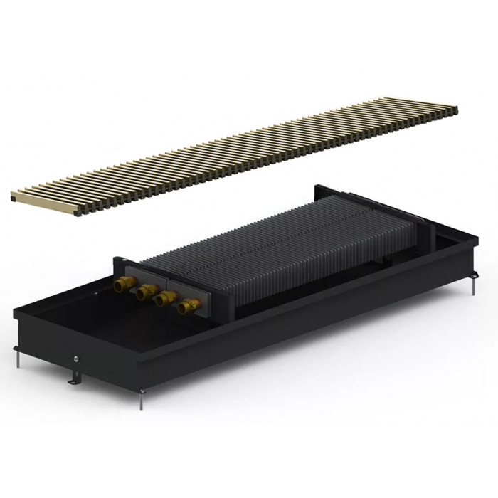 Внутрішньопідлоговий конвектор Carrera C2 120 Black 38х300 см Hi-Tech кольорова