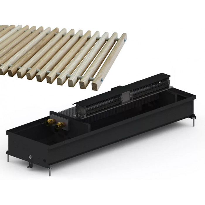 Внутрішньопідлоговий конвектор Carrera CV 120 Black 28х250 см WR