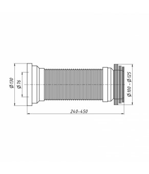 Гибкая труба для унитаза Lidz (WHI) 60 01 G001 01 длина 550 мм