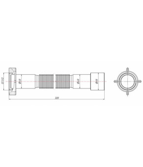 Гибкая труба Lidz (WHI) 60 01 G002 00 с накидной гайкой 1 1/2" длина 600 мм