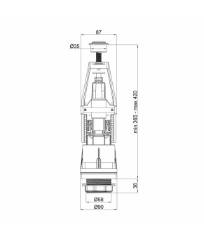 Сливной механизм для унитаза Lidz (WHI) 60 02 K001 00