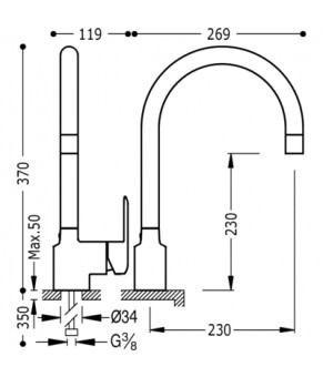 Cмеситель кухонный TRES KITCHEN 114444